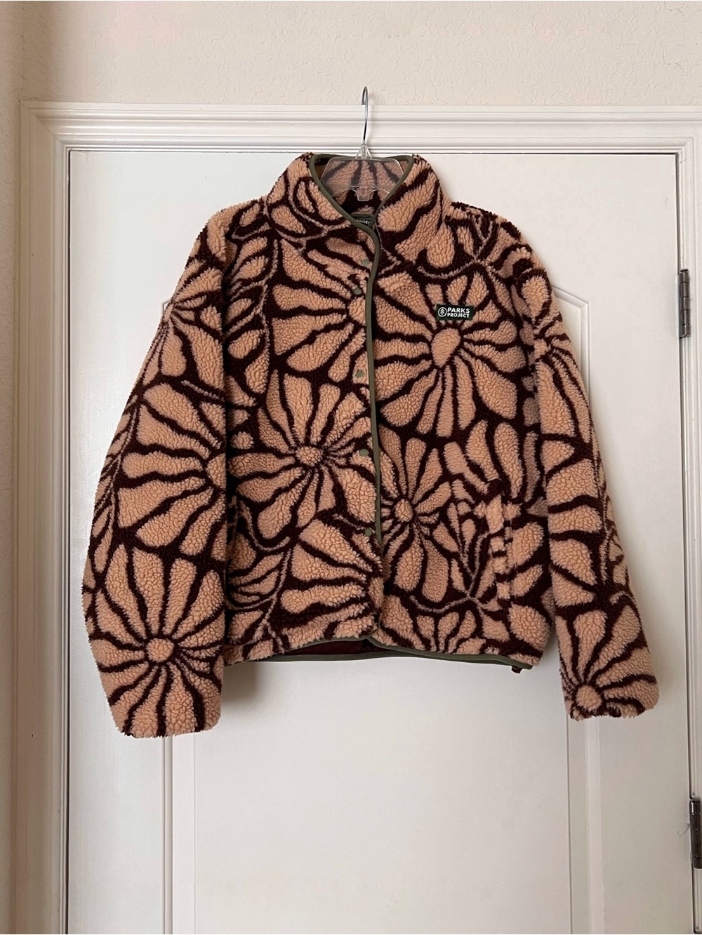 Parks Project DESERT WILDFLOWERS Brown & Tan Floral Fleece Jacket